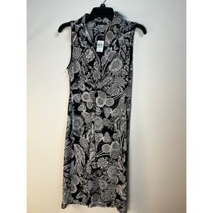 Tommy Hilfiger Black White Floral Sleeveless Dress Women's Size 8‎ NWT